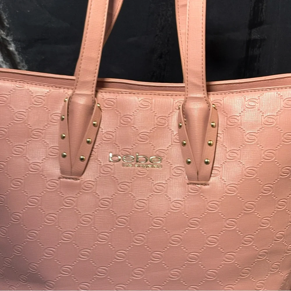 2/$25 Pink Trapezoid Tote with Double Handles and Zipper - Picture 3 of 15